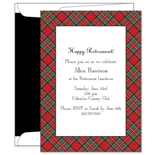 Red Plaid Invites